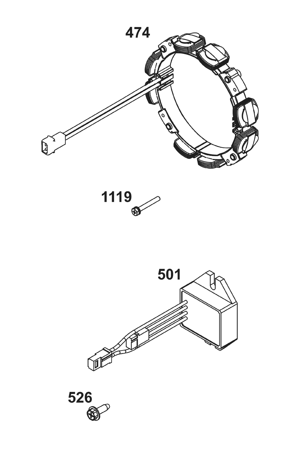 Alternator Group Diagram and Parts List for 385447-0078-B5 200000 - 399999 Briggs and Stratton Engine